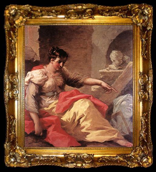 framed  PELLEGRINI, Giovanni Antonio Allegory of Sculpture sg, ta009-2
